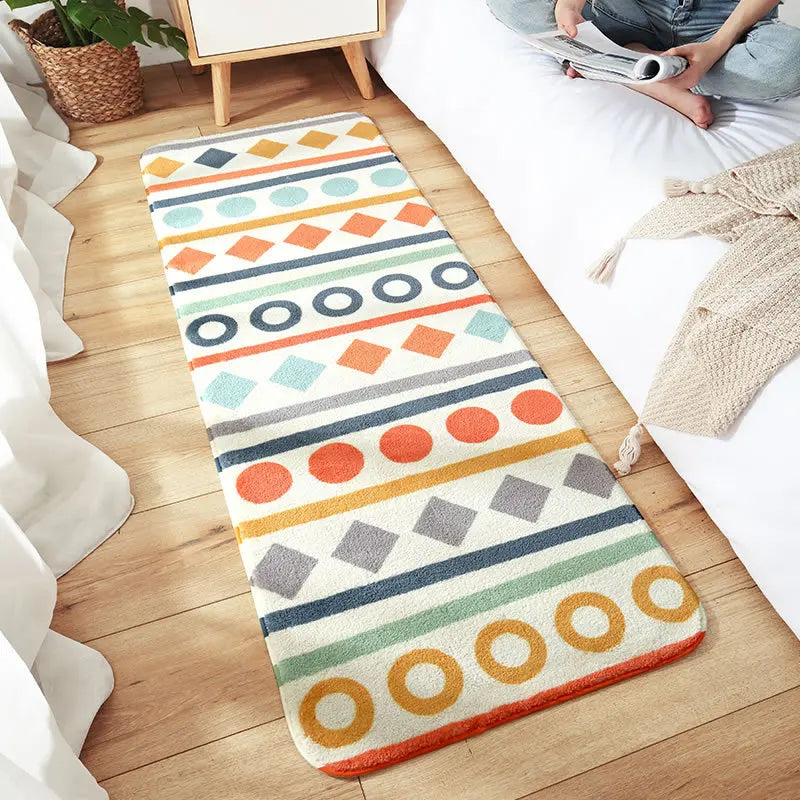 DecorBites™ Cozy Faux Lamb Wool Bedside Rug for Bedroom Decor Anti-Slip Soft Living Room Carpet