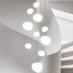 Modern Brushed Stainless Acrylic Multi-Head Pendant Light