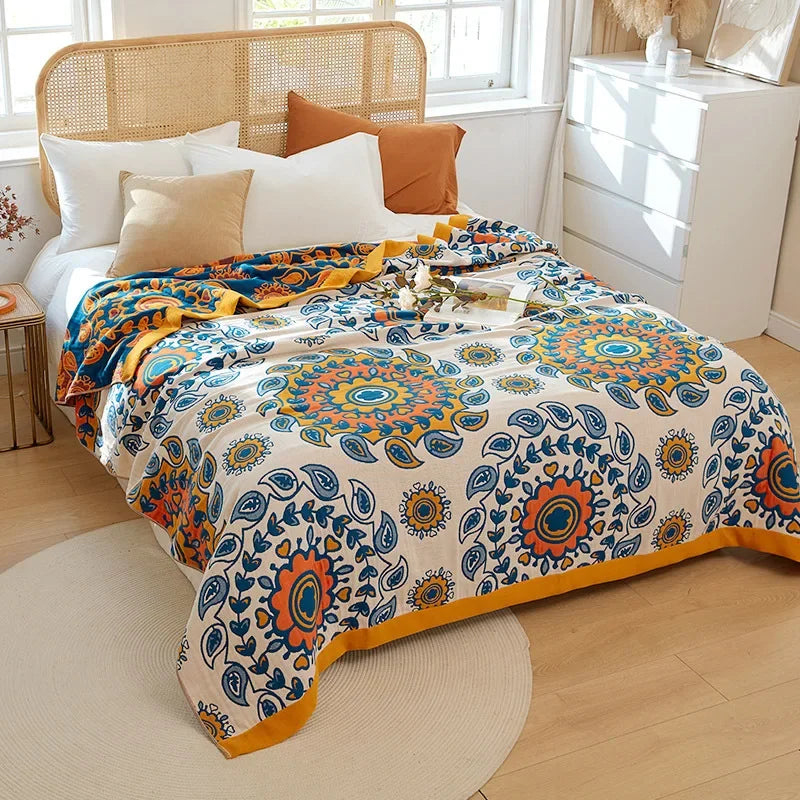 DecorBites™ Cotton Gauze Air-Conditioning Blanket - Luxury European Leisure Blanket