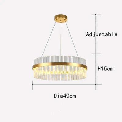 DecorBites™ Crystal Chandelier LED Ring Lamp for Dining Living Room & Bedroom