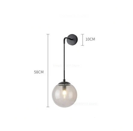DecorBites™ Glass Ball Wall Lamp: Modern Nordic LED Lighting for Bedroom, Staircase, Outdoor