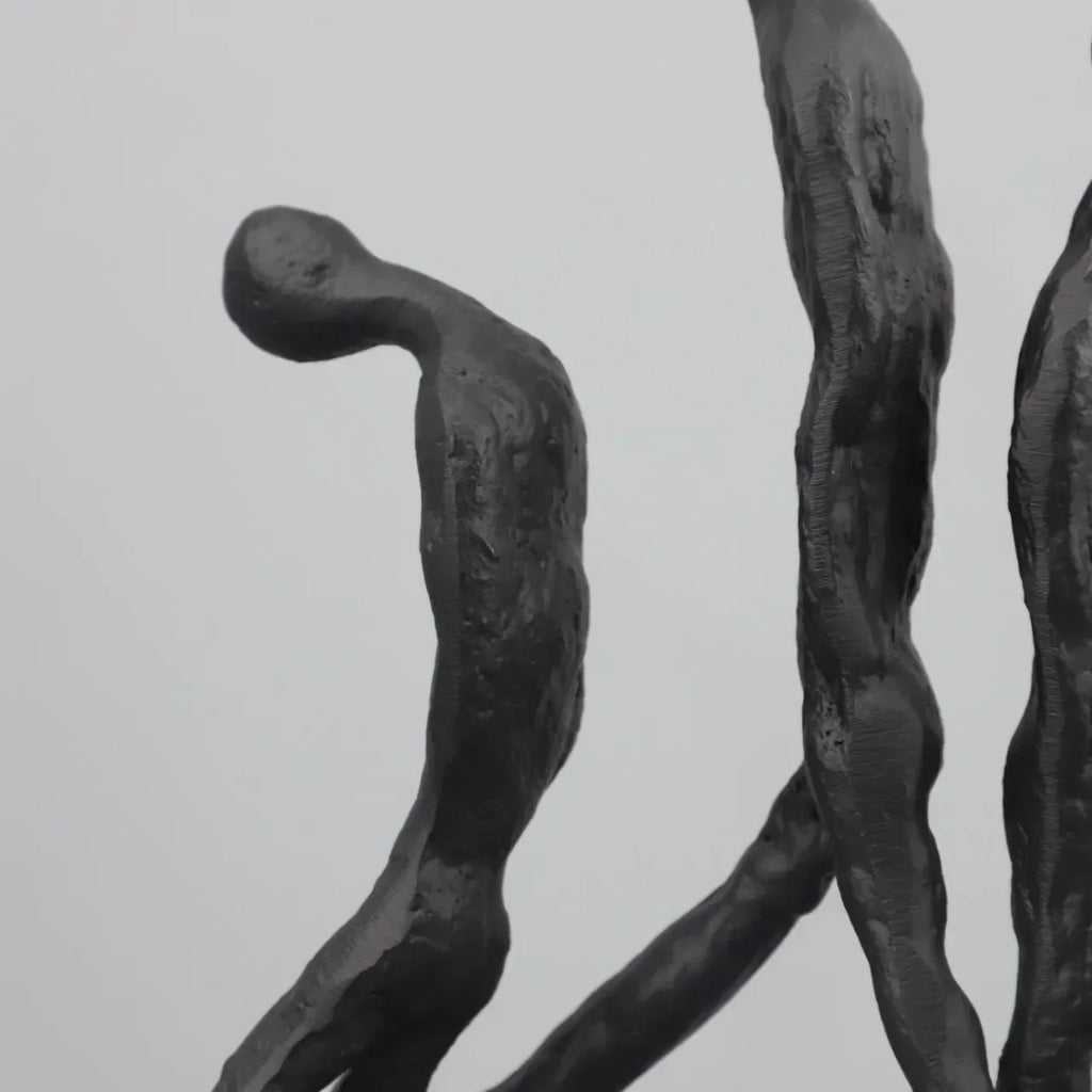 DecorBites™ Iron Man Abstract Sculpture Black Metal Figurine Decor for Room Aesthetics
