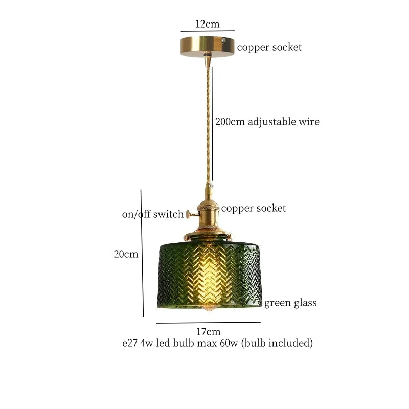مصباح تعليق LED من الزجاج الأخضر DecorBites™ - مصباح معلق اسكندنافي حديث