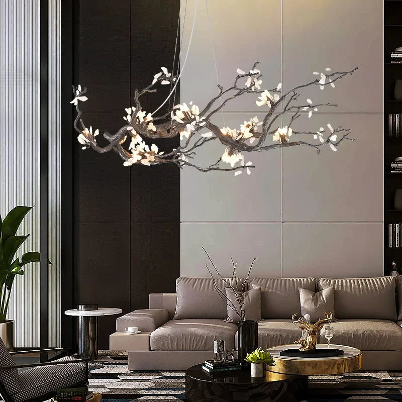 DecorBites™ Copper LED Branch Chandelier: Elegant Lighting for Living & Dining Rooms