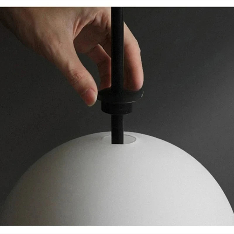 Modern Glass Globe 3-Light Pendant Chandelier