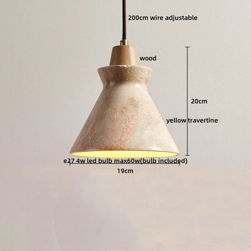 DecorBites™ LED Yellow Travertine Hanging Lamp for Home Decor and Lighting Fixtures