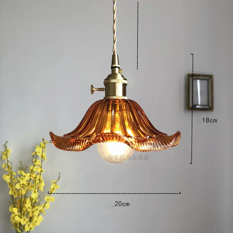 مصباح تعليق مودرن DecorBites™ LED زجاجي أخضر مع حامل نحاسي