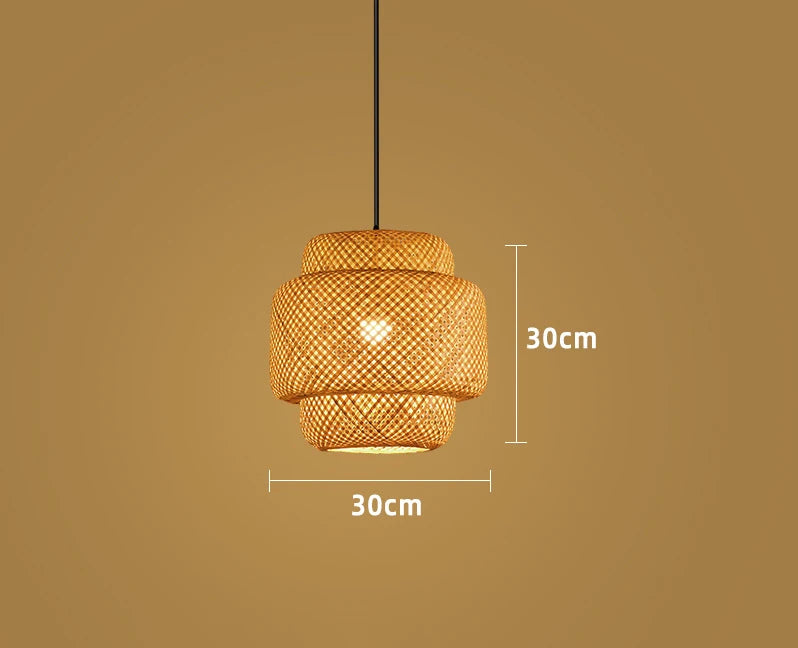 Handwoven Bamboo Pendant Light in Japanese Style