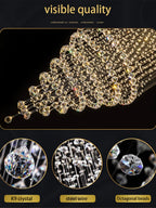 Contemporary Crystal Ring Pendant Light for Staircase