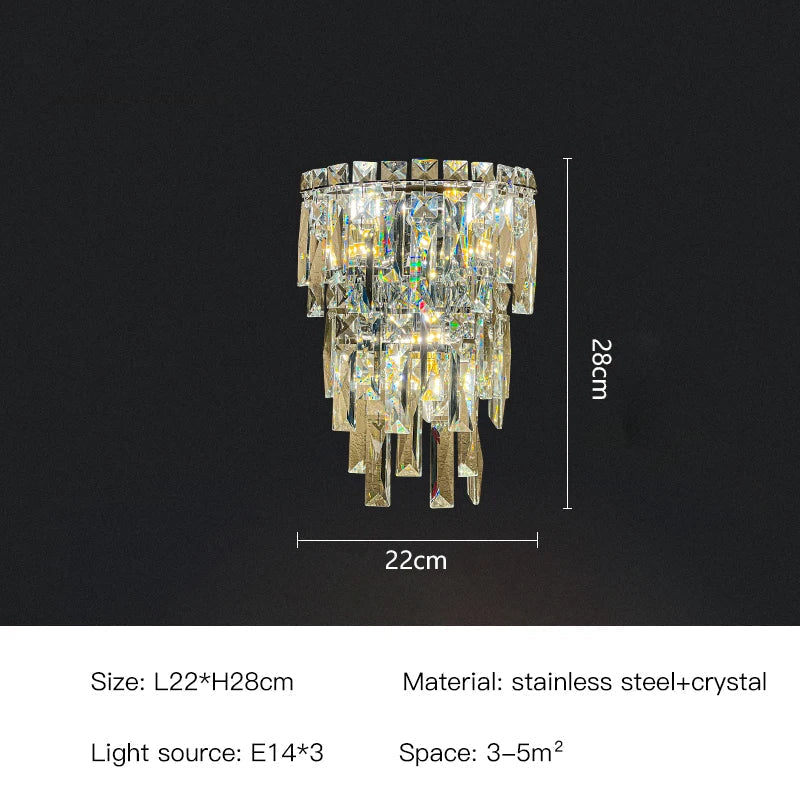 DecorBites™ Crystal Wall Light: Elegant Luxury Night Lighting for Living Room, Bedroom, or Villa
