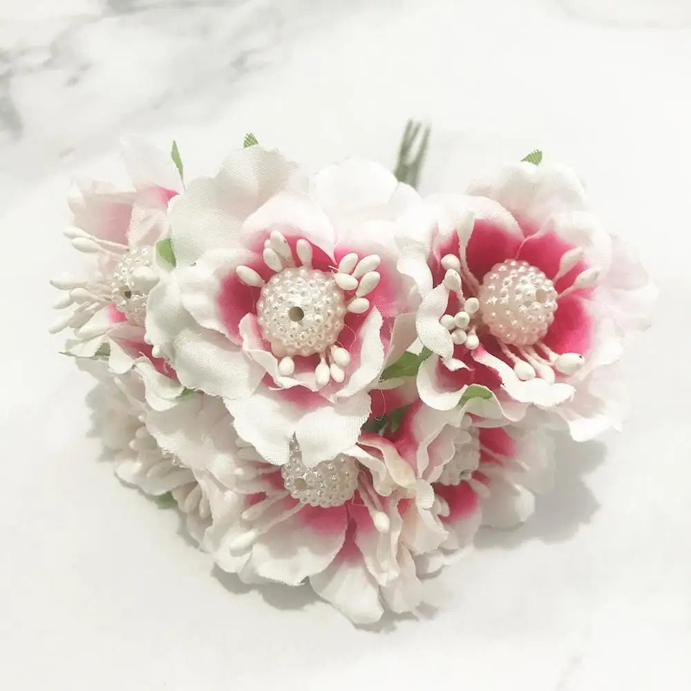 DecorBites™ 200pcs Mixed Rose Red Flower Cherry Stamen Berries Bundle for DIY Decor