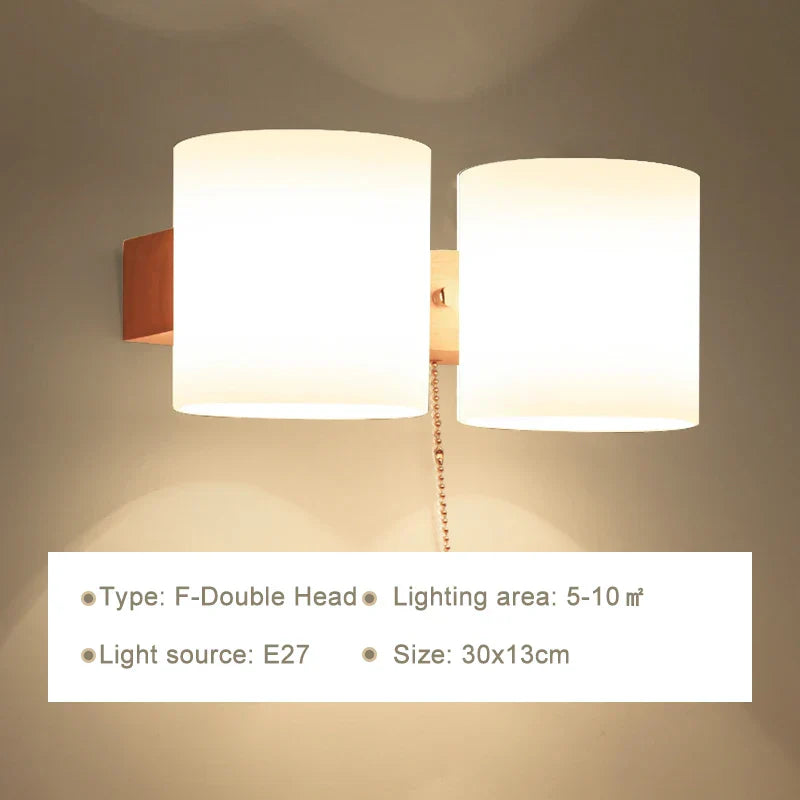 DecorBites™ LED Wooden Wall Lamp for Modern Bedroom Decor