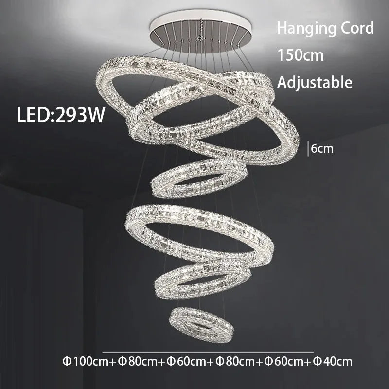 DecorBites™ Crystal LED Chandelier: Modern Luxury Chrome Steel & Clear K9 Crystal Lighting