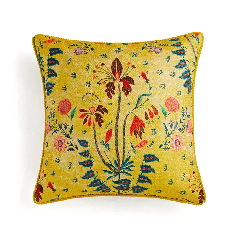 DecorBites™ Circus Retro Throw Pillow Cover with Tassels 45x45 Eclectic Home Decor