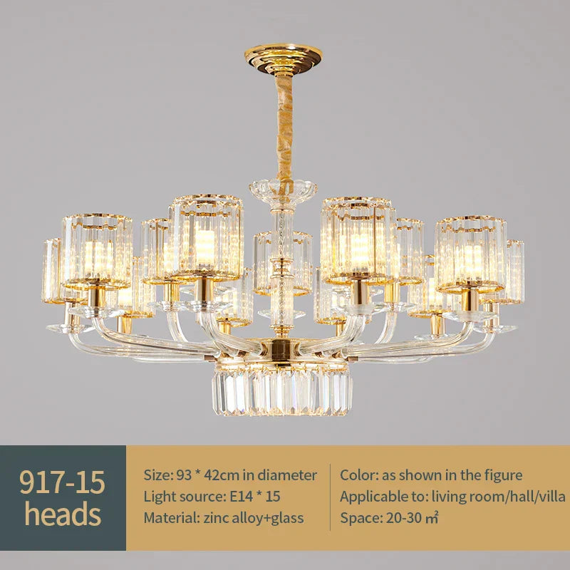 DecorBites™ Crystal Glass Pendant Lamp: Modern European Luxury for Living, Dining, Bedroom