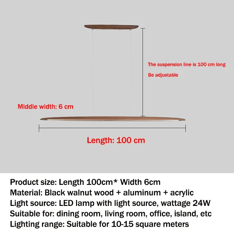 Modern White Wood Linear Pendant Light