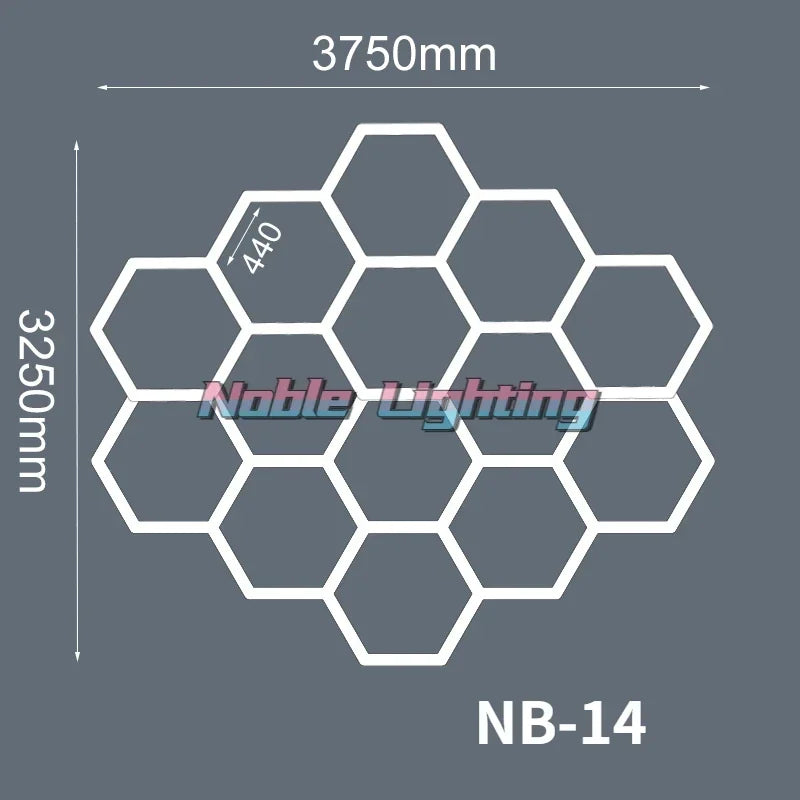 DecorBites™ مصابيح LED هندسية لمعرض تفاصيل السيارات وورشة العمل - ثيم ندفة الثلج متعددة الأضلاع