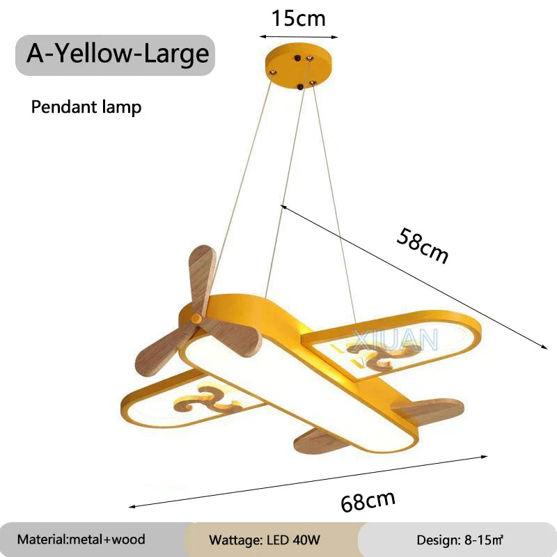 DecorBites™ Enfants Avion Suspension Bois Métal Appliques Maternelle LED