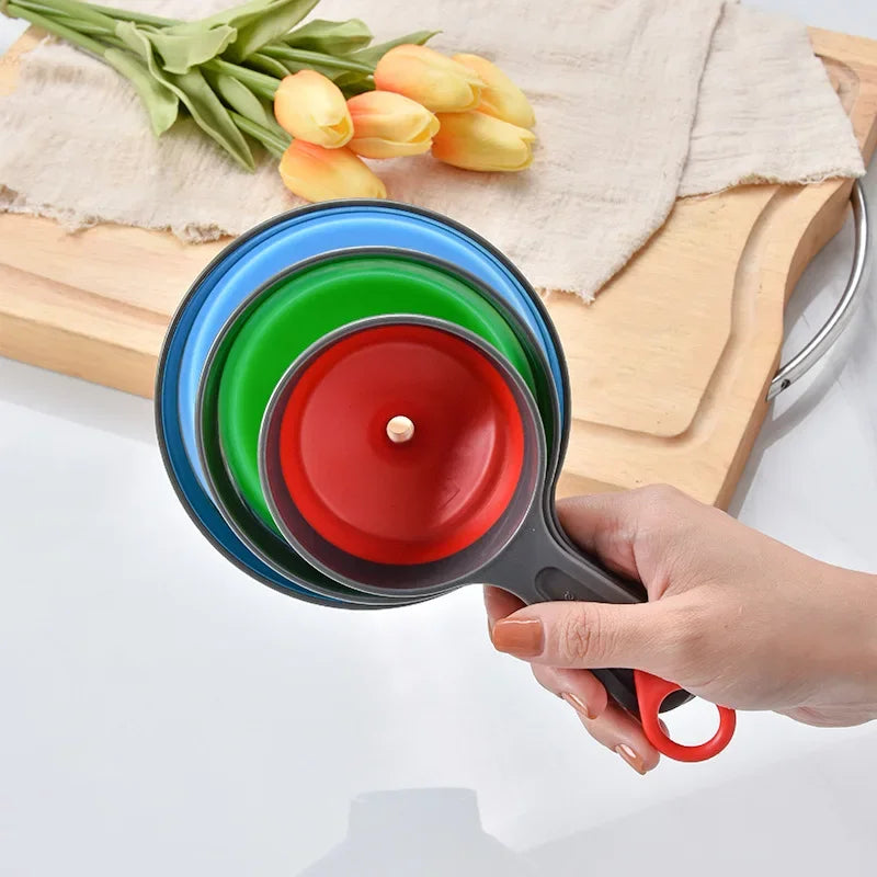 Ensemble d'entonnoirs de cuisine DecorBites™ : Grande/petite ouverture, pliant, trois pièces pour confiture, vidange d'huile et plus