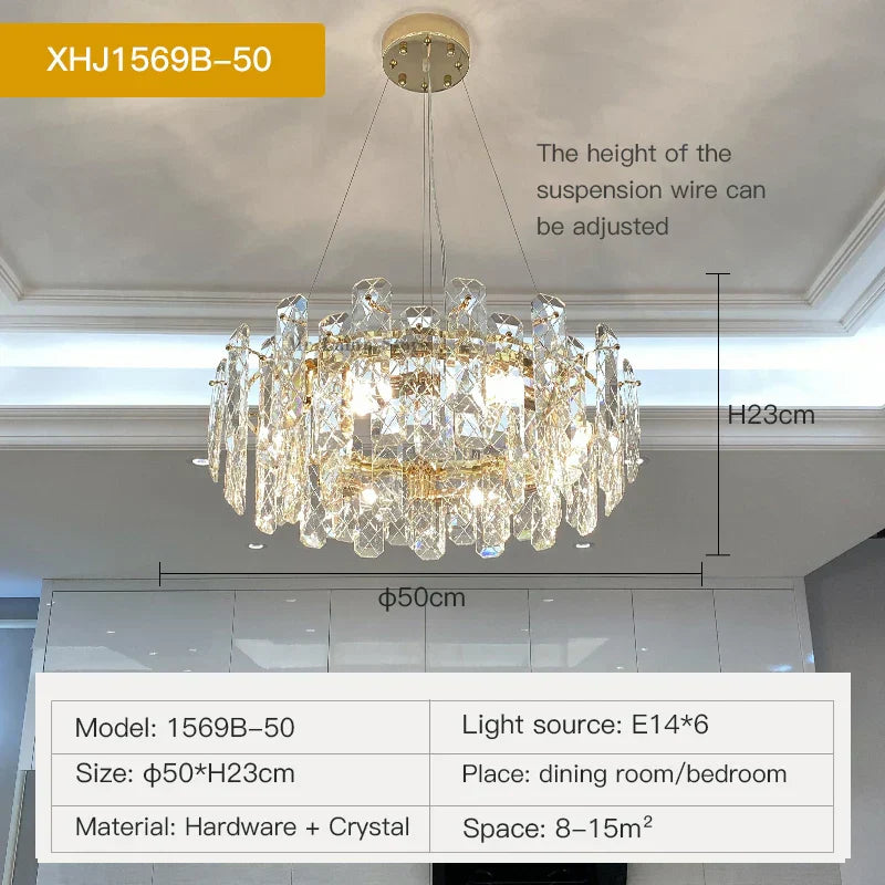 DecorBites™ Crystal LED Chandelier for High-end Living Spaces