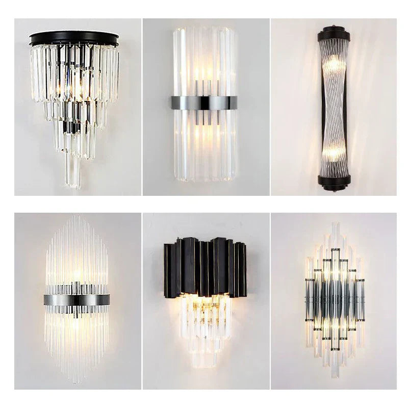 DecorBites™ Crystal Wall Lamp: Modern Light Luxury for Living Room, Bedroom, and Corridor
