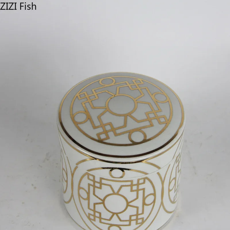 Ensemble de pots de rangement géométriques dorés DecorBites™