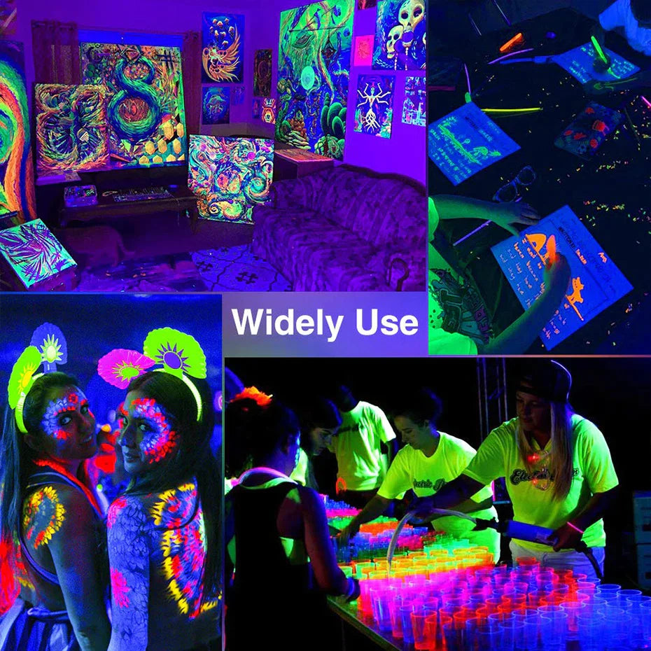 DecorBites™ 100W LED UV Black Light Flood Lamp for Party, Halloween, Xmas - 392nm