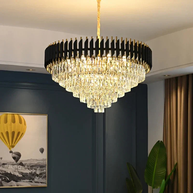 DecorBites™ Crystal Pendant Chandelier - Modern Luxury LED Lighting for Living, Dining, Bedroom