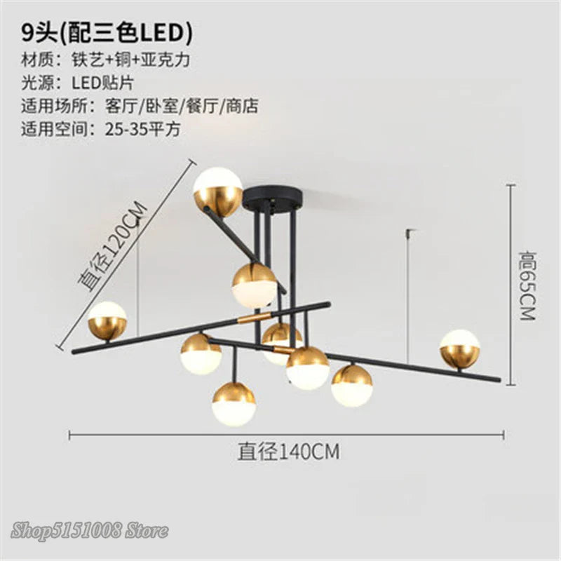 DecorBites™ Glass Ball Pendant Lamp Modern LED Hanging Light Fixture