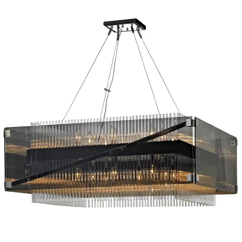 DecorBites™ Crystal Glass Pendant Chandelier for Luxe Dining Room Decor