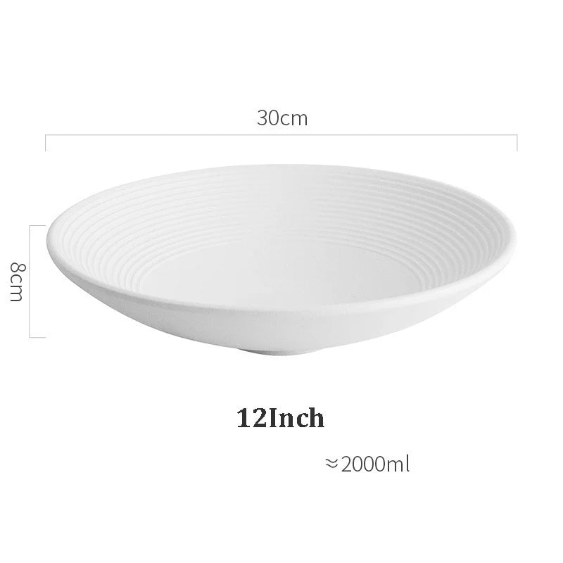 DecorBites™ Frosted Glaze Ceramic Soup Noodle Bowl - Set of 4