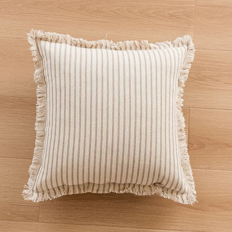 DecorBites™ Geometric Tufted Beige Gray Cushion Cover Nordic Style for Modern Decor