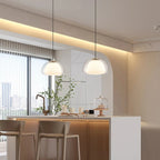 Nordic Double Glass Pendant Light in Amber, Gray, or Clear