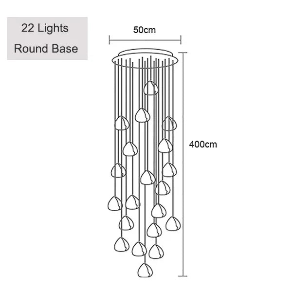 DecorBites™ Crystal Ball Chandelier: Long Adjustable Staircase Pendant Light perfect for Home & Restaurant