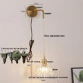 مصابيح جدارية نحاسية زجاجية DecorBites™ LED | مفتاح بسلسلة سحب | مصباح حمام قابل للتعديل