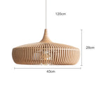 Wabi-Sabi Hollowed Wood Pendant Light in Brown