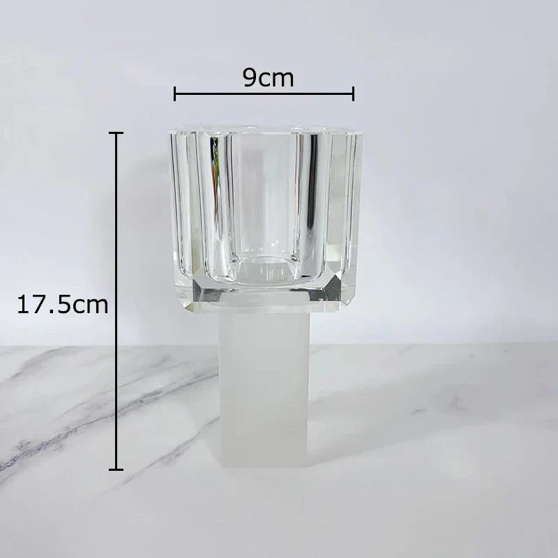 DecorBites™ Crystal Glass Vase with Artificial Flowers, Modern Home Decor