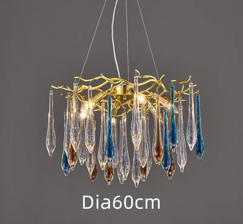 DecorBites™ Bird's Nest Crystal LED Chandelier: Modern Bubble Pendant Light for Living Room & Bedroom.