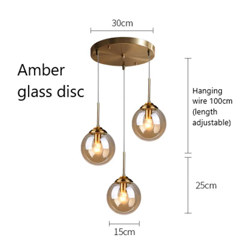 DecorBites™ Glass Pendant Lights: Modern LED Hanging Lamp for Home Lighting Fixtures