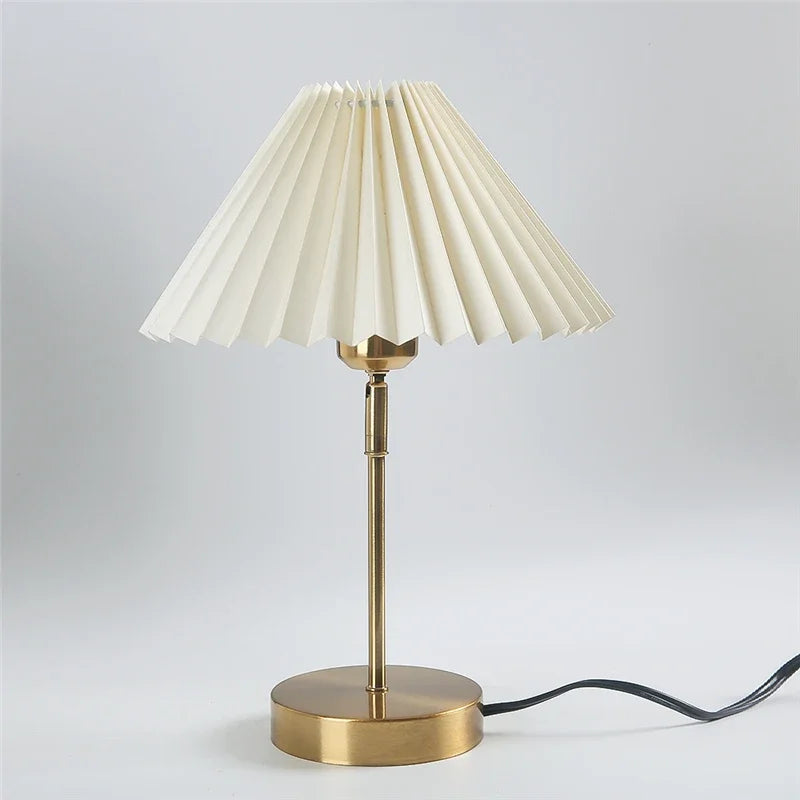 DecorBites™ Adjustable Pleated Table Lamps: Modern Nordic Retro LED Desk Lamp for Living Room, Bedroom.