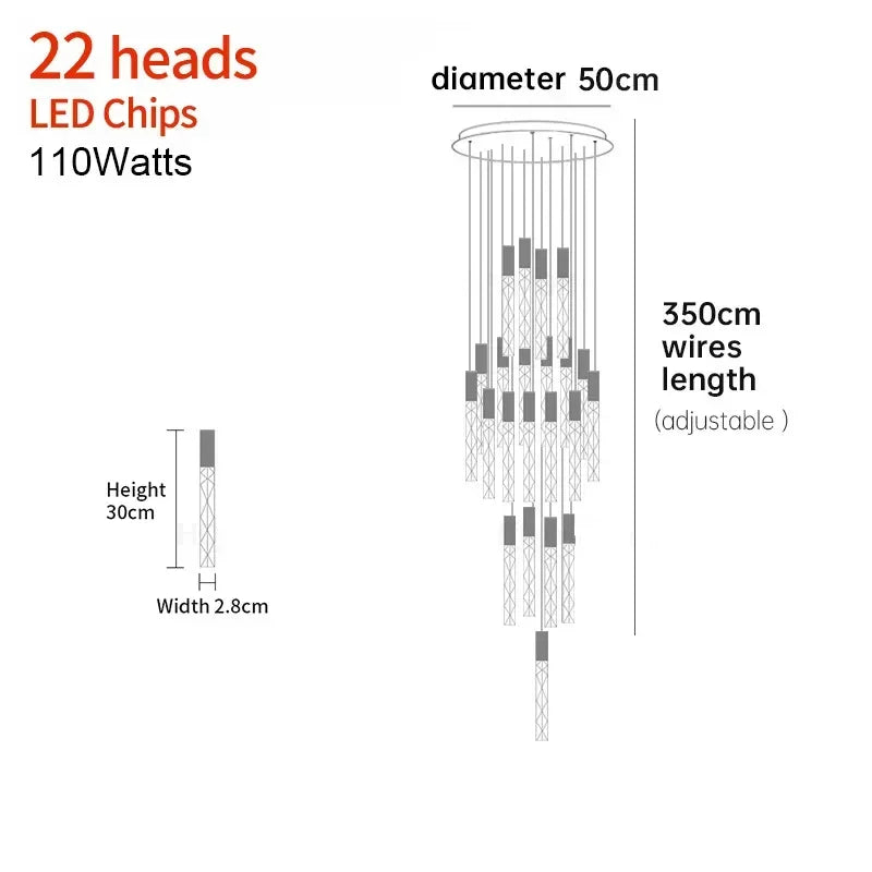 DecorBites™ Crystal LED Pendant Light: Luxury Lighting Fixture for Living Room, Bedroom, Hotel & Shop