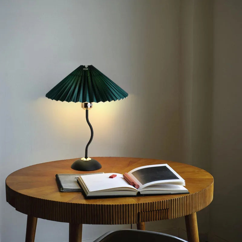 DecorBites™ Adjustable Pleated Table Lamp LED E27 Desk Light for Bedroom Living Room