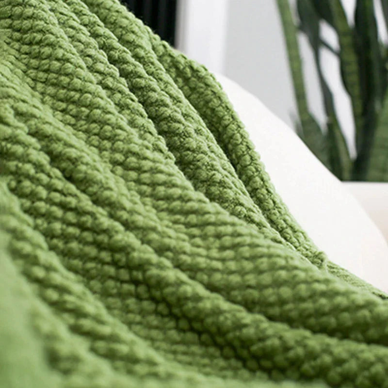 DecorBites™ Cozy Knitted Sofa Blanket with Tassels - Versatile Home Decor and Wrap
