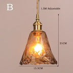 Retro Amber Glass Japanese-Style Pendant Light