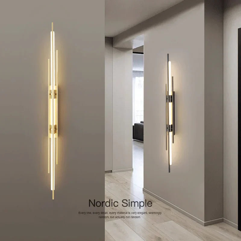 مصباح حائط LED طويل من ديكور بايتس™ لغرفة النوم وغرفة المعيشة وغرفة الطعام والعلية، شمعدانات حائط حديثة