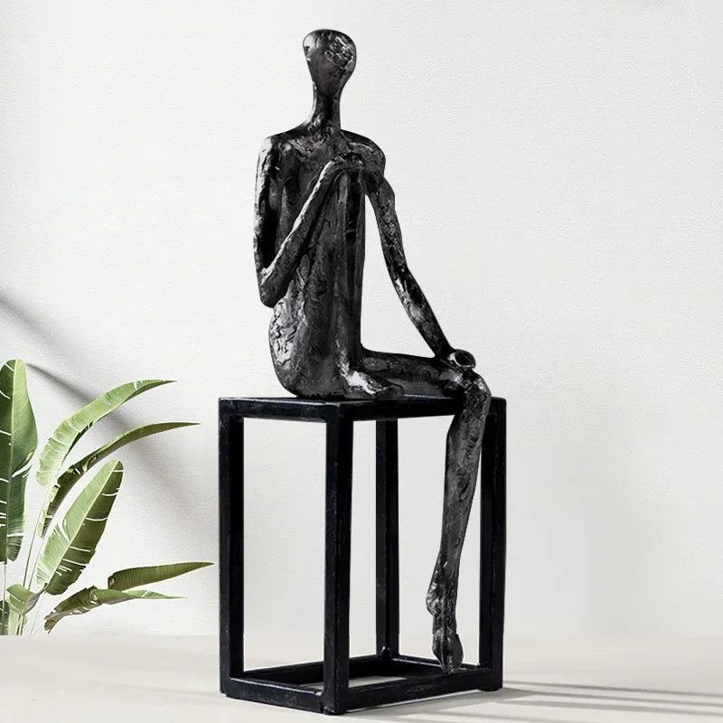 DecorBites™ Abstract Thinkers Sculpture: Decorative Figurines for Home Furnishings