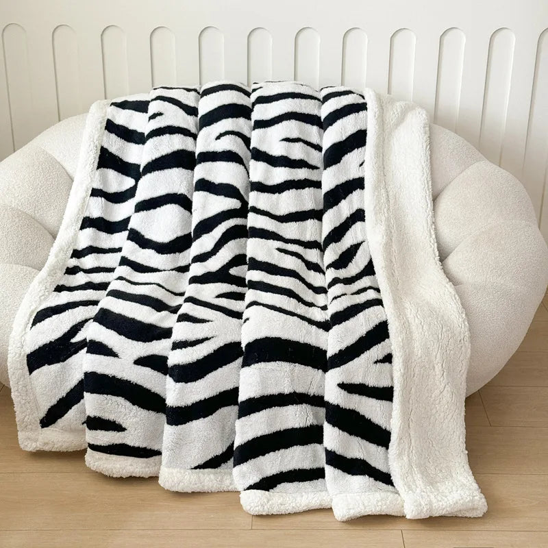 DecorBites™ Leopard Print Double Layered Wool Blanket-Irresistibly Soft & Warm