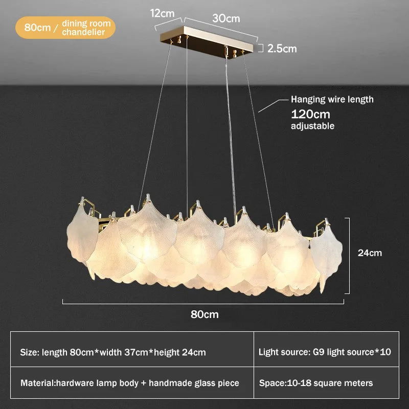 DecorBites™ Glass Chandelier LED Circle Pendant Lights for Modern Luxury Living & Dining Decor