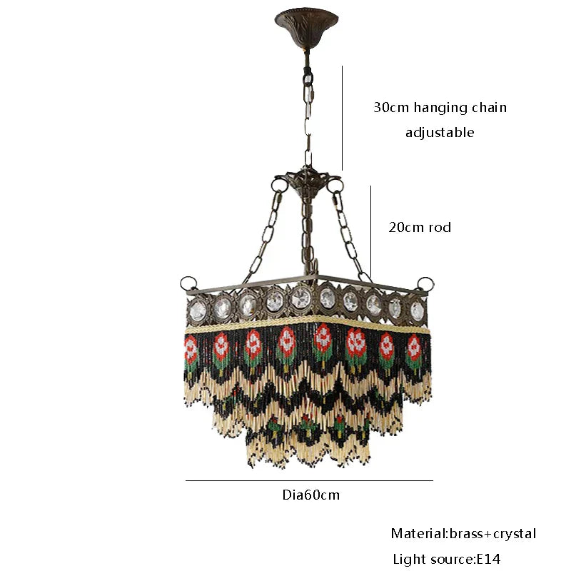 DecorBites™ French Brass Crystal Ceiling Chandelier | Classic European Hanging Lamps