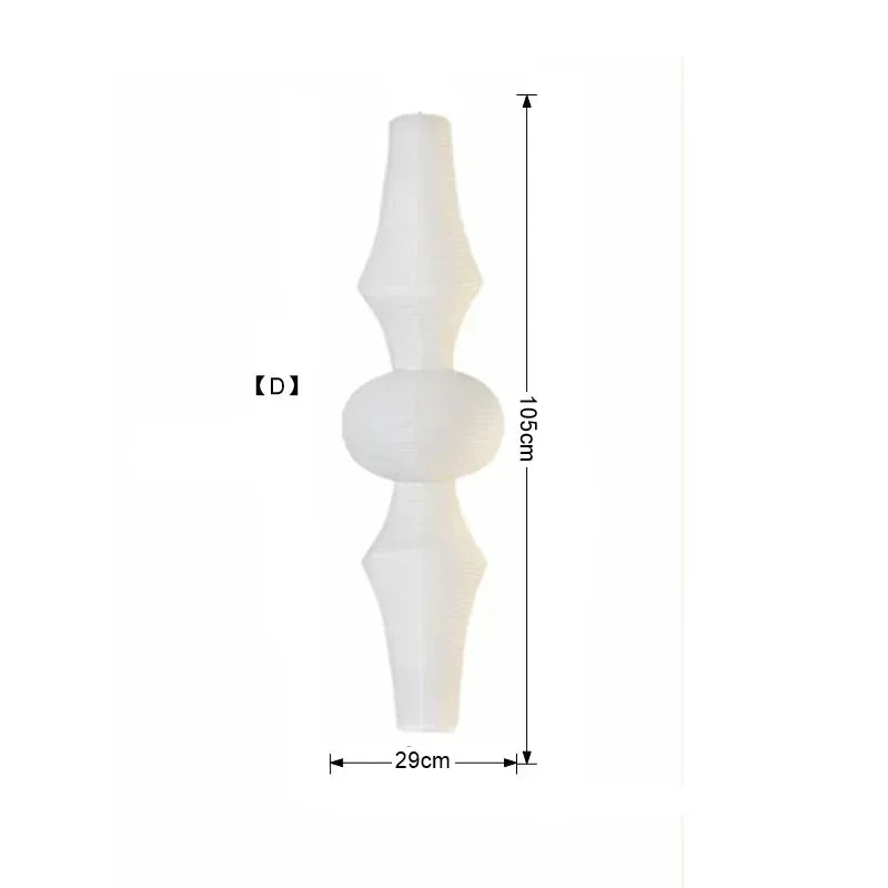 Akari-Style White Paper Wabi-Sabi Pendant Light